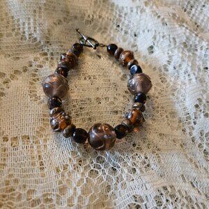 Purple & Gold Beaded bracelet